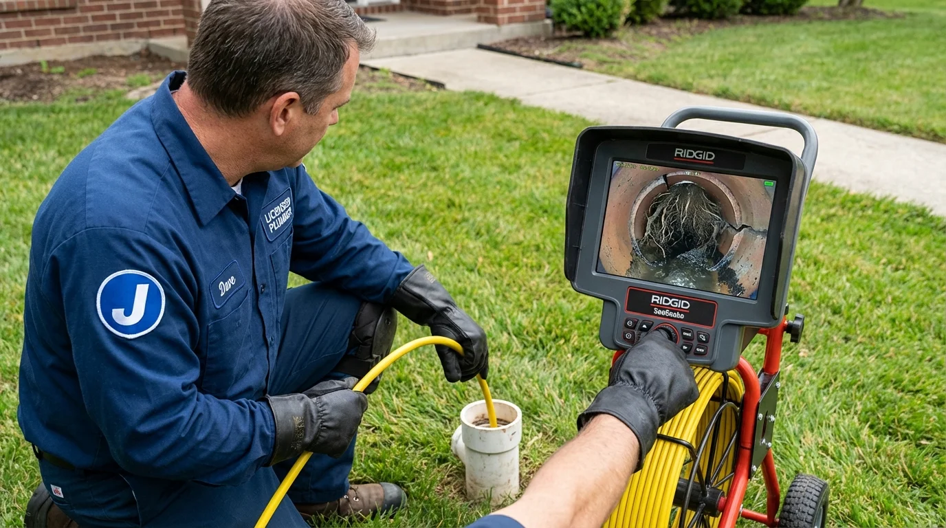 Sewer camera inspection being performed by Johns Plumbing LLC in Amity